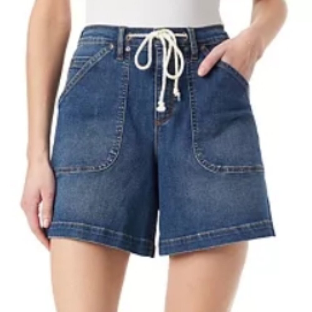 St. John's Bay Vintage High Rise Drawstring Denim Shorts
